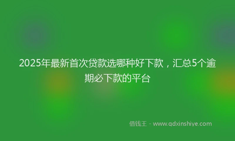 2025年最新首次贷款选哪种好下款，汇总5个逾期必下款的平台