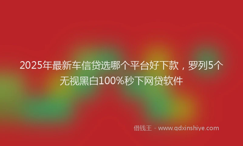 2025年最新车信贷选哪个平台好下款，罗列5个无视黑白100%秒下网贷软件
