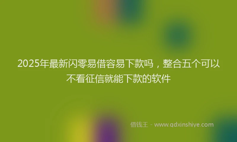 2025年最新闪零易借容易下款吗，整合五个可以不看征信就能下款的软件