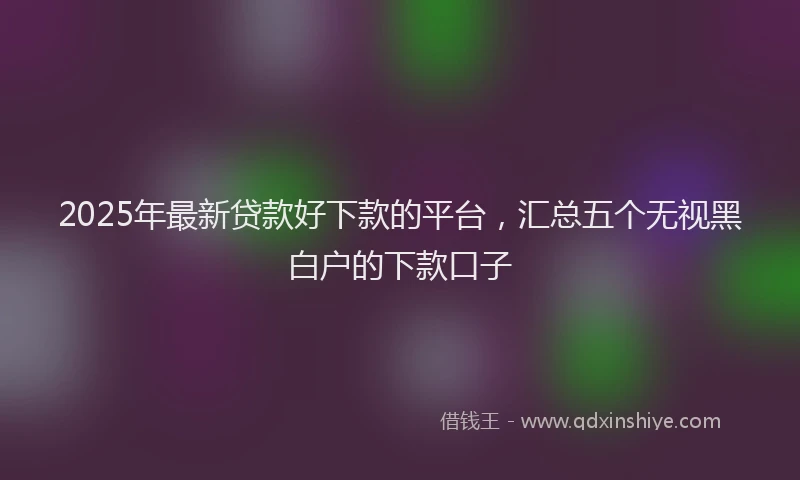 2025年最新贷款好下款的平台，汇总五个无视黑白户的下款口子