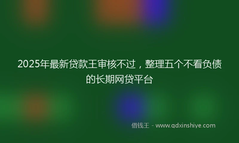 2025年最新贷款王审核不过，整理五个不看负债的长期网贷平台