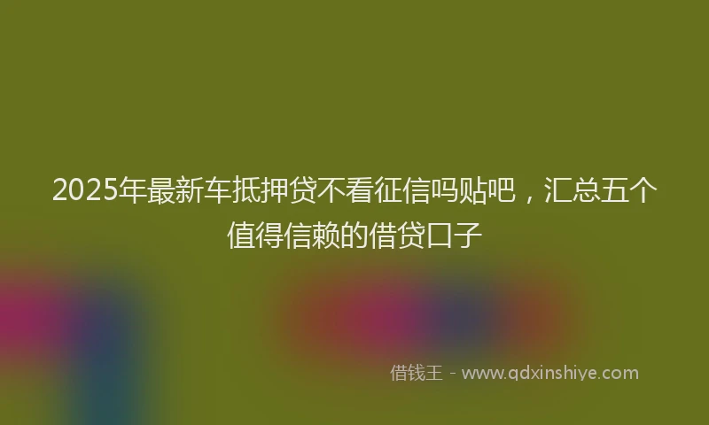 2025年最新车抵押贷不看征信吗贴吧，汇总五个值得信赖的借贷口子