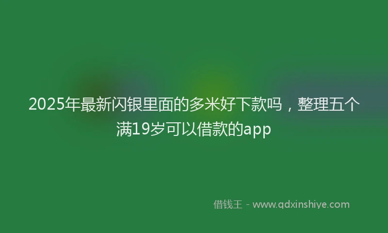 2025年最新闪银里面的多米好下款吗，整理五个满19岁可以借款的app