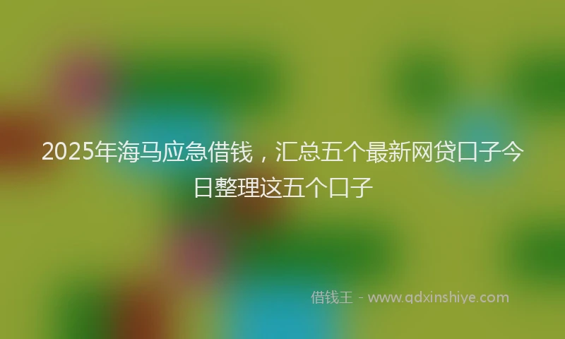 2025年海马应急借钱，汇总五个最新网贷口子今日整理这五个口子