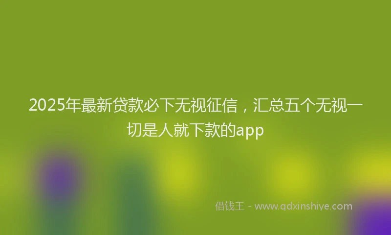 2025年最新贷款必下无视征信，汇总五个无视一切是人就下款的app