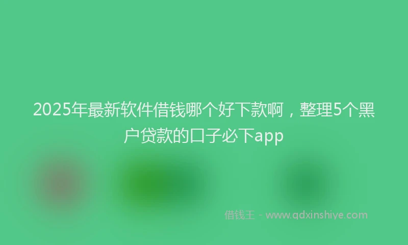 2025年最新软件借钱哪个好下款啊，整理5个黑户贷款的口子必下app