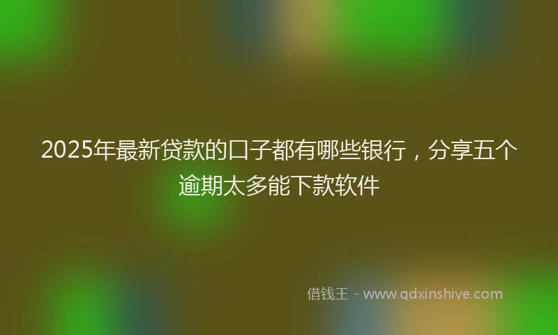 2025年最新贷款的口子都有哪些银行，分享五个逾期太多能下款软件