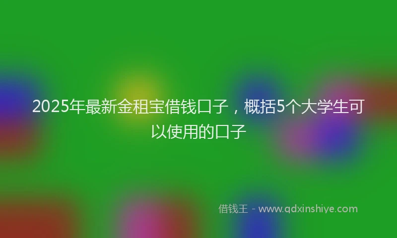 2025年最新金租宝借钱口子，概括5个大学生可以使用的口子