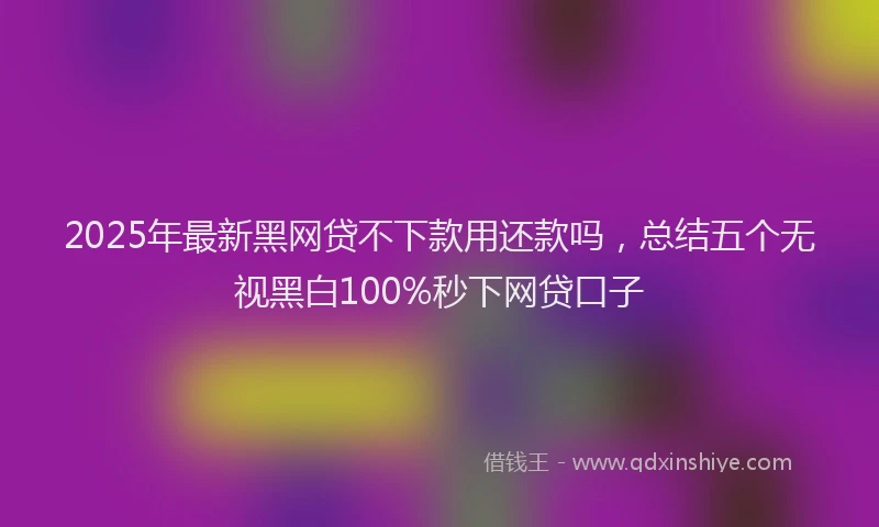 2025年最新黑网贷不下款用还款吗，总结五个无视黑白100%秒下网贷口子