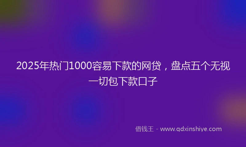 2025年热门1000容易下款的网贷，盘点五个无视一切包下款口子