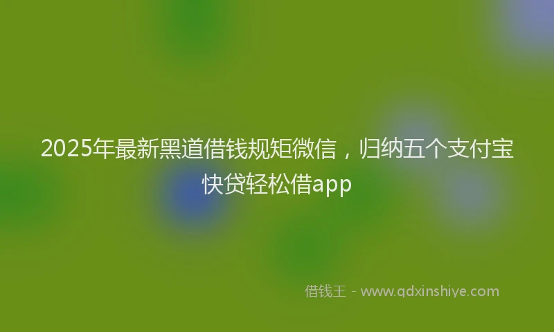 2025年最新黑道借钱规矩微信，归纳五个支付宝快贷轻松借app