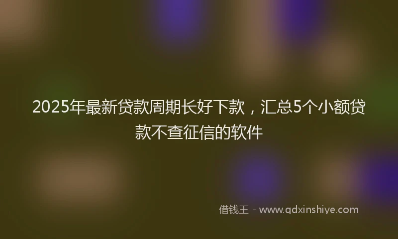 2025年最新贷款周期长好下款，汇总5个小额贷款不查征信的软件