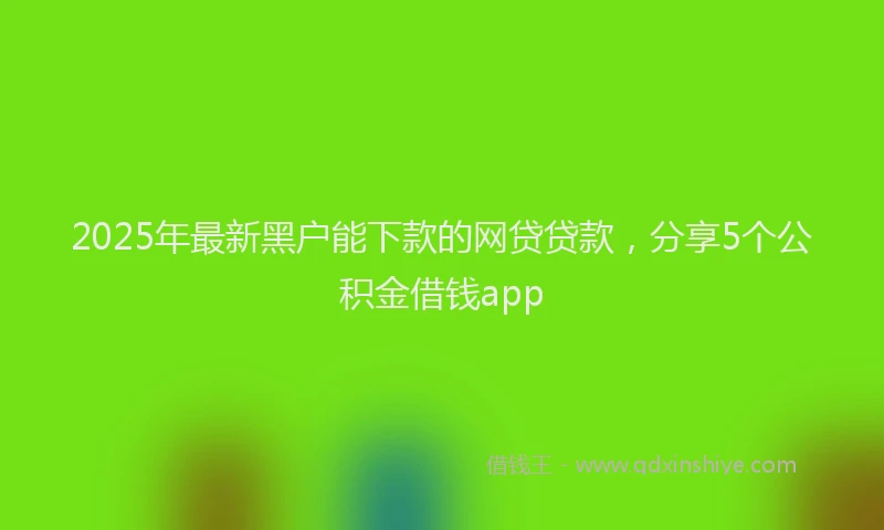 2025年最新黑户能下款的网贷贷款，分享5个公积金借钱app