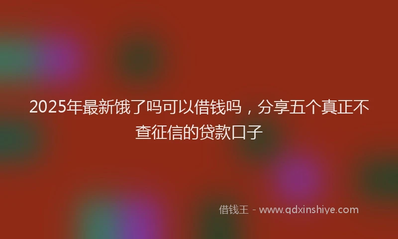 2025年最新饿了吗可以借钱吗，分享五个真正不查征信的贷款口子