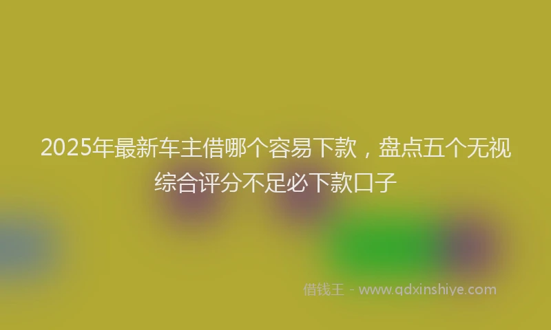2025年最新车主借哪个容易下款，盘点五个无视综合评分不足必下款口子