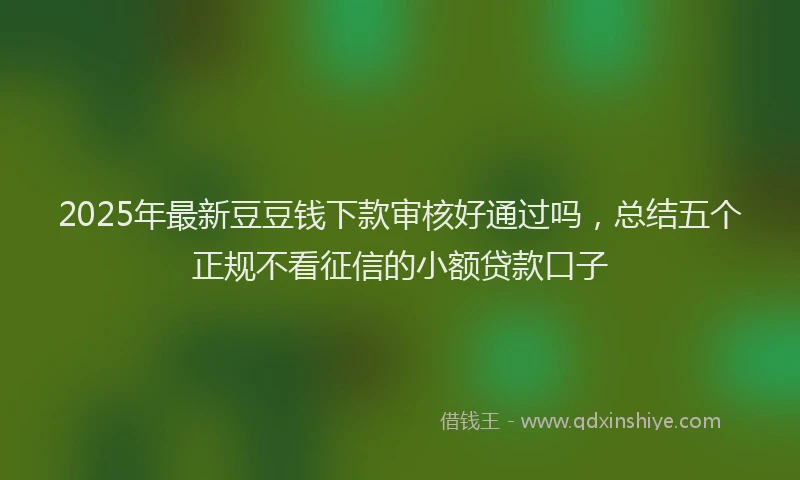 2025年最新豆豆钱下款审核好通过吗，总结五个正规不看征信的小额贷款口子