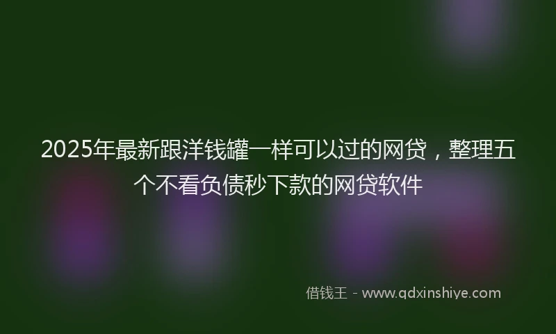 2025年最新跟洋钱罐一样可以过的网贷，整理五个不看负债秒下款的网贷软件