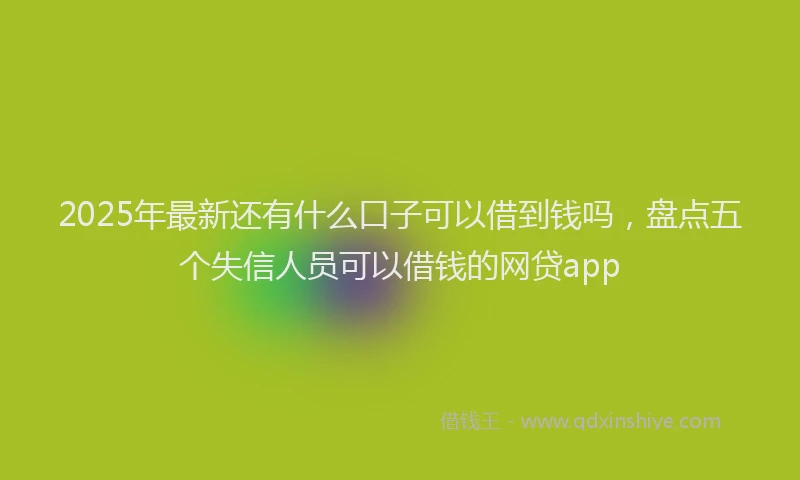 2025年最新还有什么口子可以借到钱吗，盘点五个失信人员可以借钱的网贷app