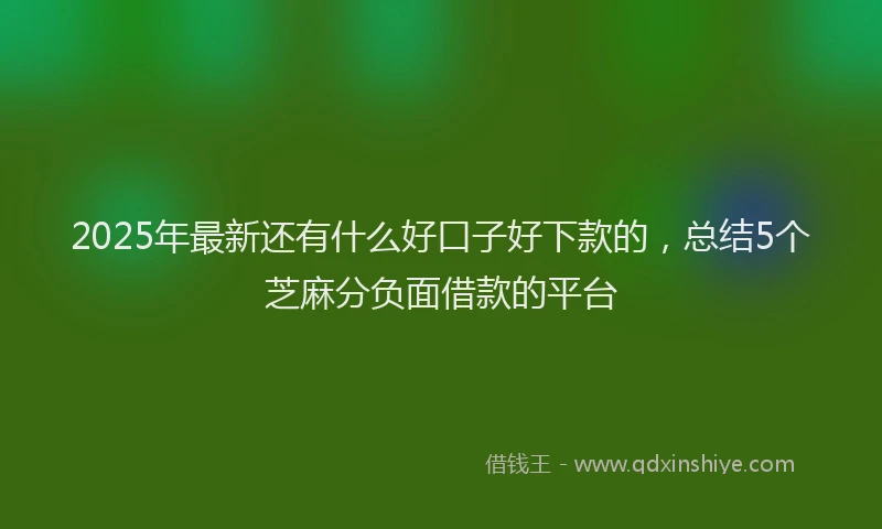 2025年最新还有什么好口子好下款的，总结5个芝麻分负面借款的平台