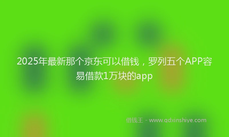 2025年最新那个京东可以借钱，罗列五个APP容易借款1万块的app