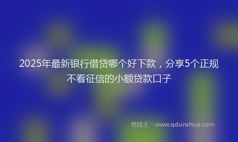 2025年最新银行借贷哪个好下款，分享5个正规不看征信的小额贷款口子