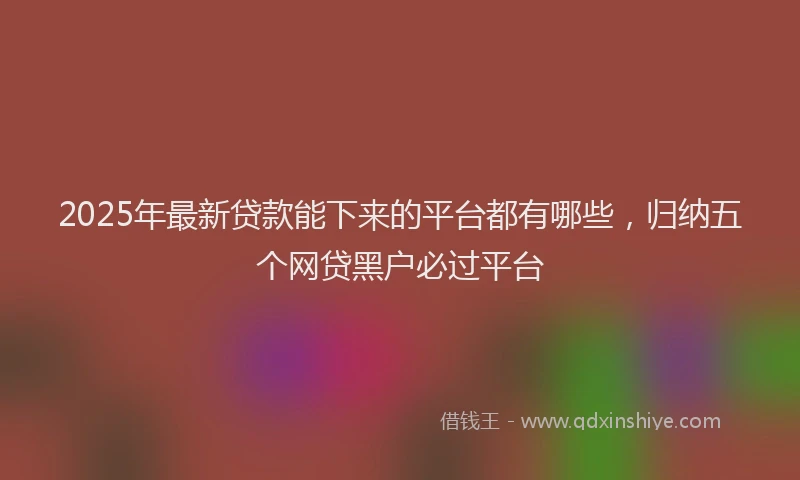 2025年最新贷款能下来的平台都有哪些，归纳五个网贷黑户必过平台