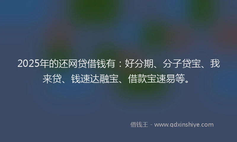 2025年的还网贷借钱有：好分期、分子贷宝、我来贷、钱速达融宝、借款宝速易等。