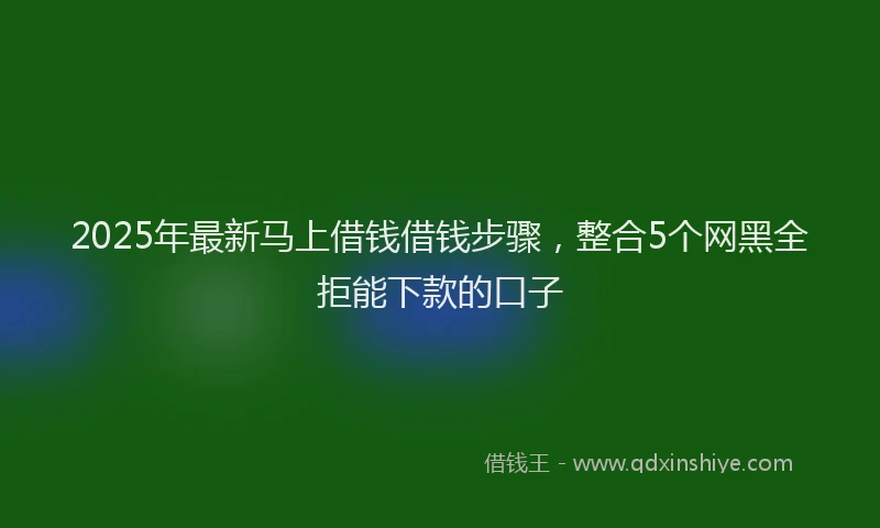 2025年最新马上借钱借钱步骤，整合5个网黑全拒能下款的口子