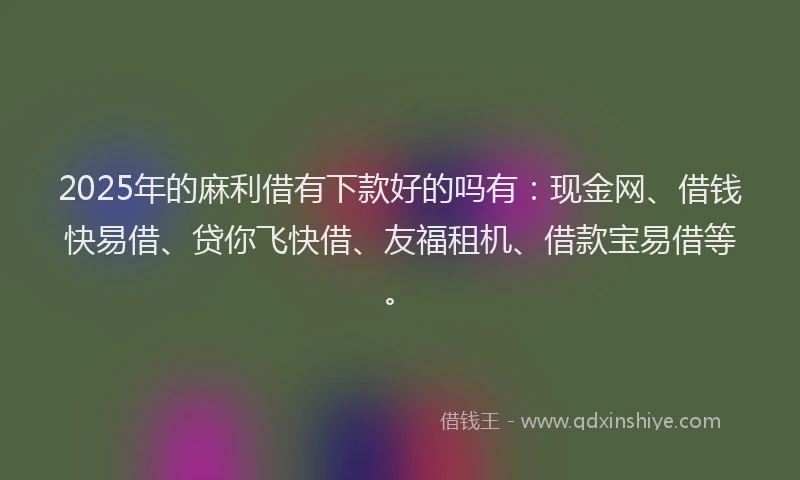 2025年的麻利借有下款好的吗有：现金网、借钱快易借、贷你飞快借、友福租机、借款宝易借等。