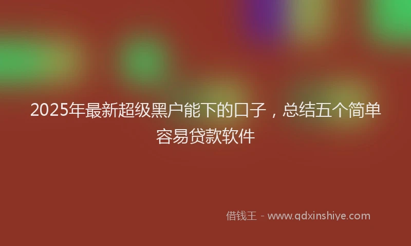 2025年最新超级黑户能下的口子，总结五个简单容易贷款软件