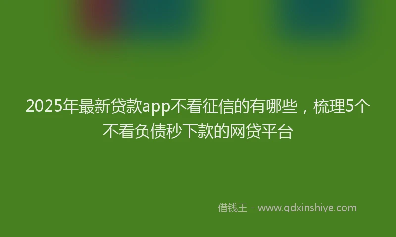 2025年最新贷款app不看征信的有哪些，梳理5个不看负债秒下款的网贷平台