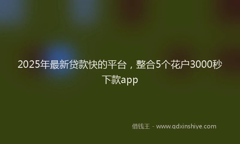 2025年最新贷款快的平台，整合5个花户3000秒下款app