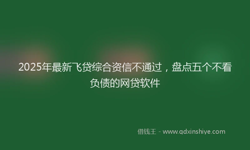 2025年最新飞贷综合资信不通过，盘点五个不看负债的网贷软件
