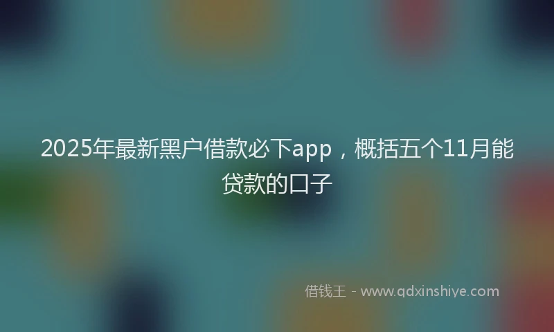 2025年最新黑户借款必下app，概括五个11月能贷款的口子