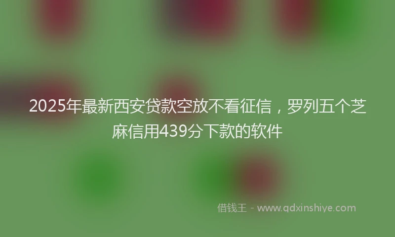 2025年最新西安贷款空放不看征信，罗列五个芝麻信用439分下款的软件