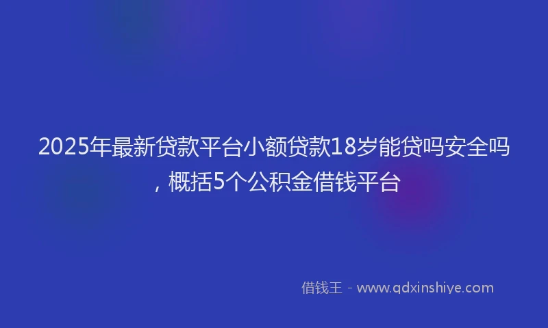 2025年最新贷款平台小额贷款18岁能贷吗安全吗，概括5个公积金借钱平台