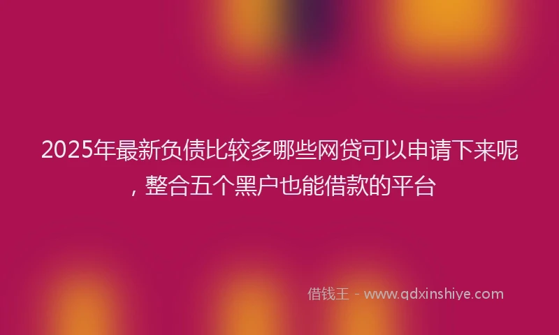 2025年最新负债比较多哪些网贷可以申请下来呢，整合五个黑户也能借款的平台