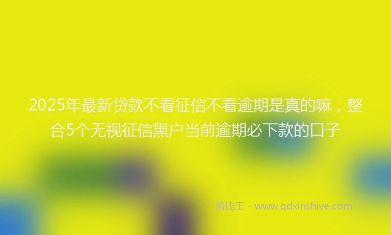 2025年最新贷款不看征信不看逾期是真的嘛，整合5个无视征信黑户当前逾期必下款的口子