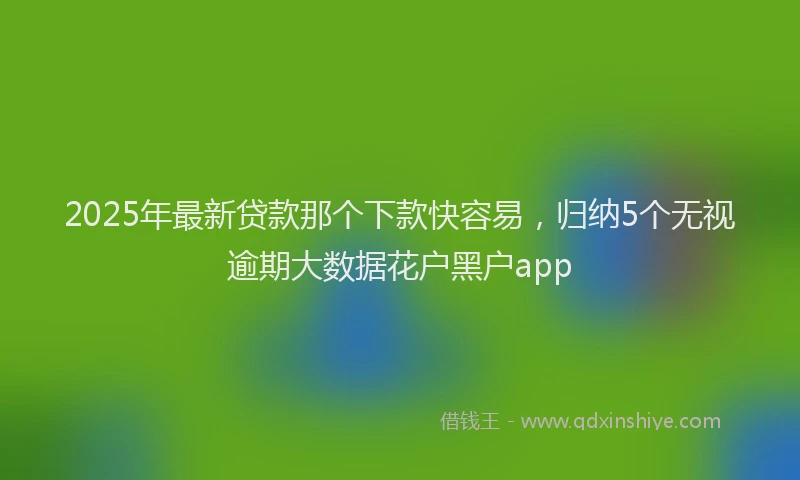 2025年最新贷款那个下款快容易，归纳5个无视逾期大数据花户黑户app
