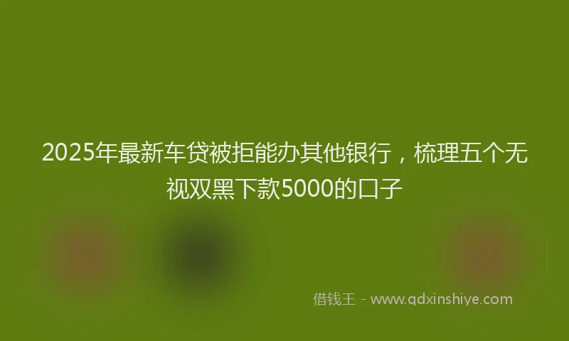 2025年最新车贷被拒能办其他银行，梳理五个无视双黑下款5000的口子