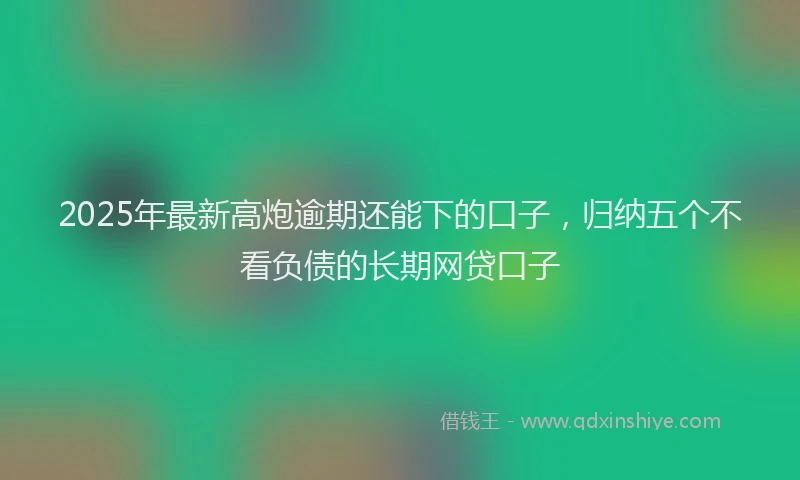 2025年最新高炮逾期还能下的口子，归纳五个不看负债的长期网贷口子