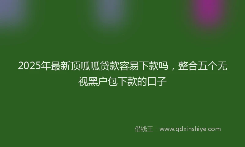 2025年最新顶呱呱贷款容易下款吗，整合五个无视黑户包下款的口子