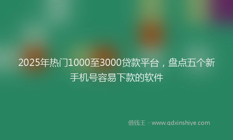 2025年热门1000至3000贷款平台，盘点五个新手机号容易下款的软件