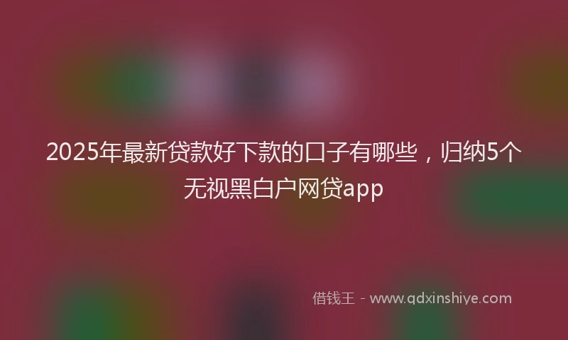 2025年最新贷款好下款的口子有哪些，归纳5个无视黑白户网贷app