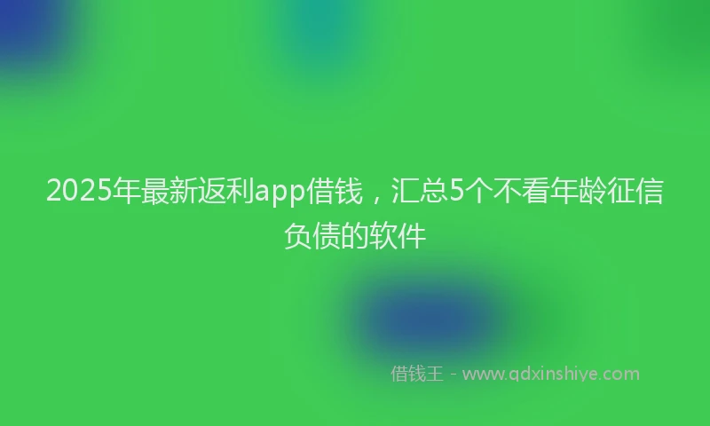 2025年最新返利app借钱，汇总5个不看年龄征信负债的软件