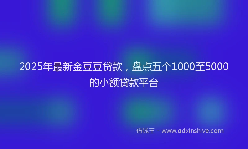 2025年最新金豆豆贷款，盘点五个1000至5000的小额贷款平台