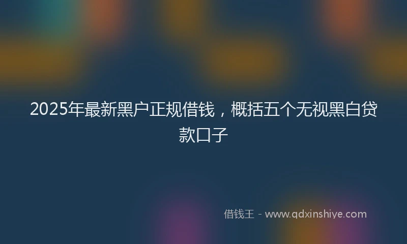 2025年最新黑户正规借钱，概括五个无视黑白贷款口子