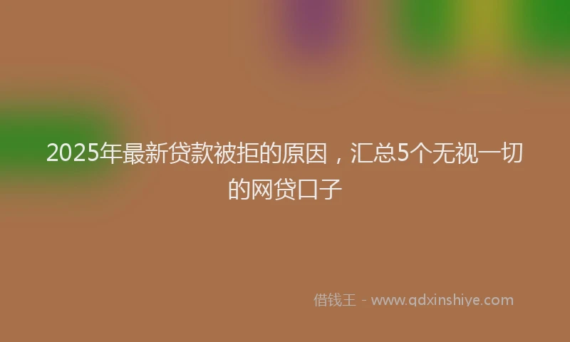 2025年最新贷款被拒的原因，汇总5个无视一切的网贷口子