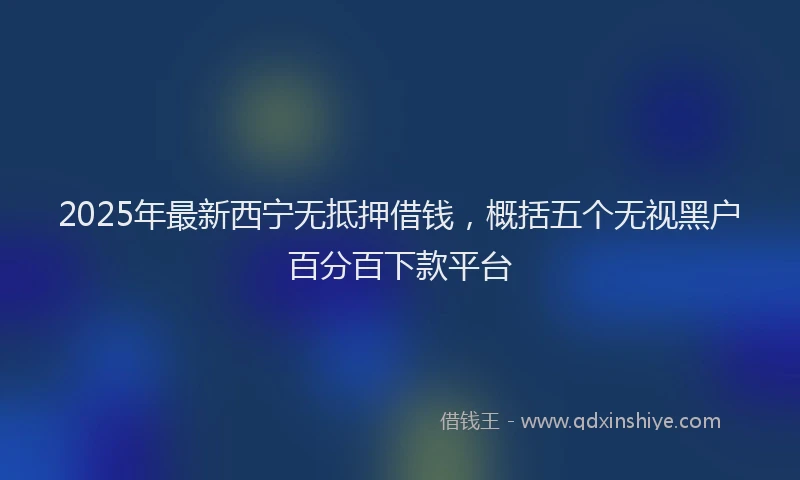 2025年最新西宁无抵押借钱，概括五个无视黑户百分百下款平台