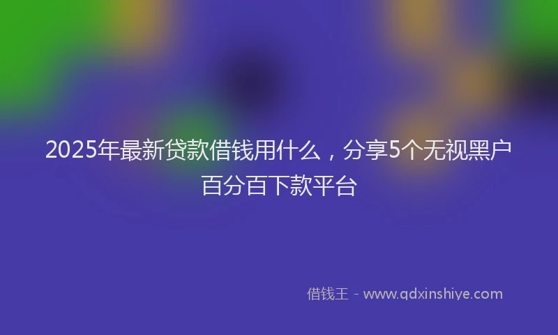 2025年最新贷款借钱用什么，分享5个无视黑户百分百下款平台